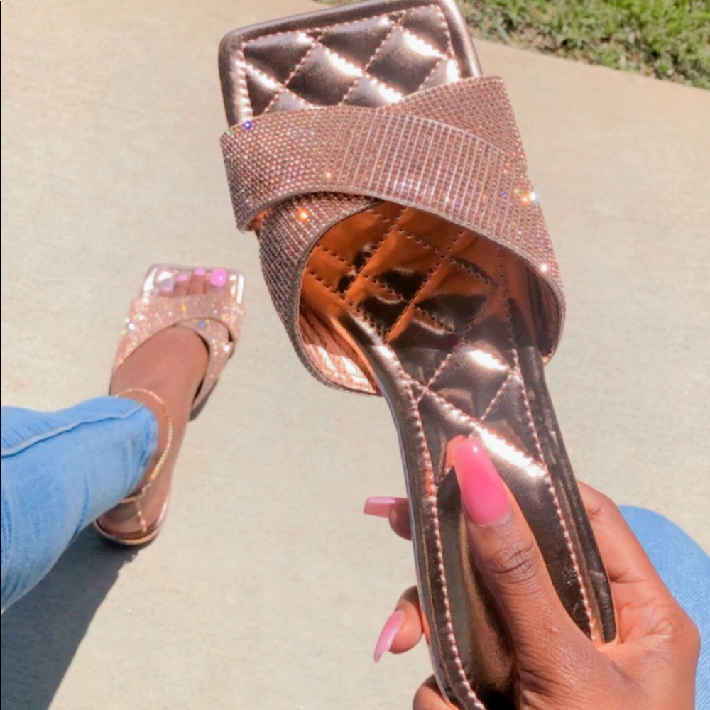 ✨Bree✨ rose gold rhinestone sandal